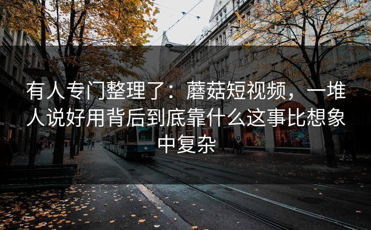 有人专门整理了：蘑菇短视频，一堆人说好用背后到底靠什么这事比想象中复杂