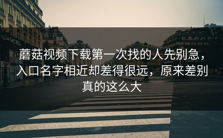 蘑菇视频下载第一次找的人先别急，入口名字相近却差得很远，原来差别真的这么大