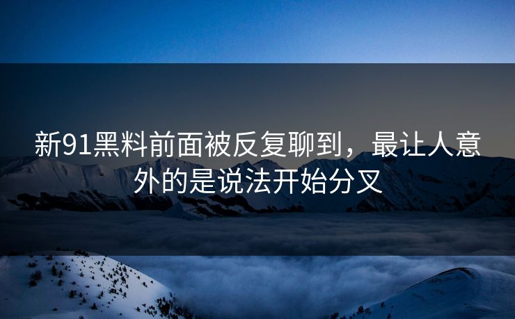 新91黑料前面被反复聊到，最让人意外的是说法开始分叉