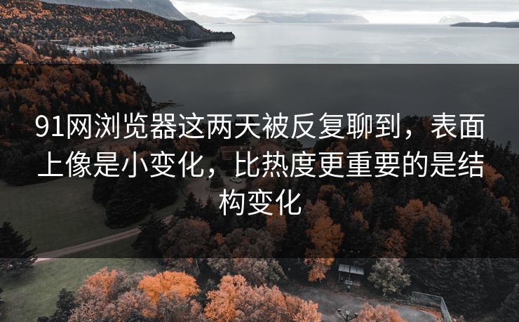 91网浏览器这两天被反复聊到，表面上像是小变化，比热度更重要的是结构变化