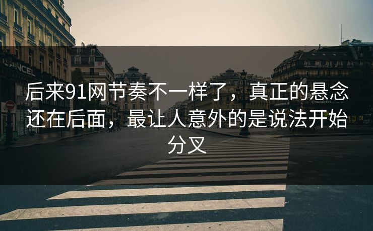 后来91网节奏不一样了,真正的悬念还在后面,最让人意外的是说法开始分叉 后来91网节奏不一样了,真正的悬念还在后面,最让人意外的是说法开始分叉